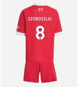 Liverpool Dominik Szoboszlai #8 Jalkapallovaatteet Lasten Kotipeliasu 2025-26 Lyhythihainen (+ Lyhyet housut)